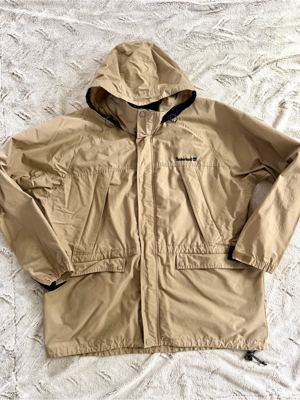 Vintage 2002 Y2K Timberland Weathergear Hooded Jacket Tan Men's XXL Style 11297